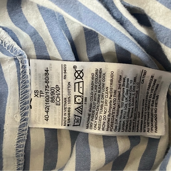 Women's Gap Blue & White Stripe Poplin Pajama Pants, Size XS - Picture 7 of 7